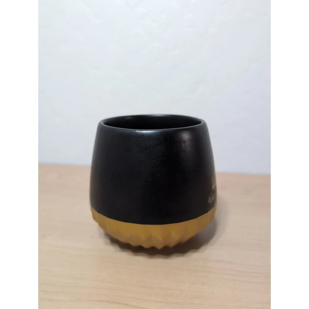 Walt Disney World 50th Anniversary STARBUCKS Coffee Luxe Mug Cup Black and Gold